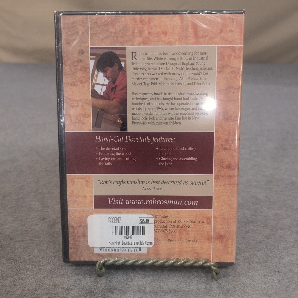 Rob‎ Cosman Hand-Cut Dovetails Technique Series 1 Woodworking Instructional DVD - Picture 2 of 2